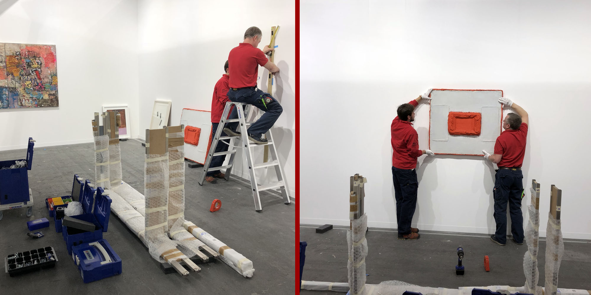 accrochage pour un salon d'art